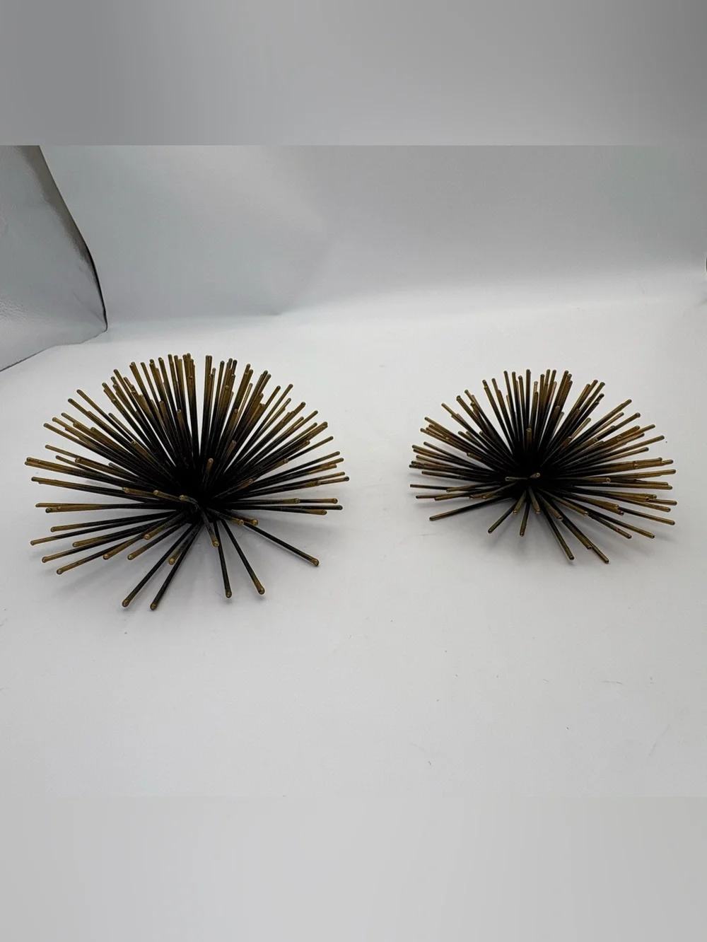 Mid-Century Modern Style Starburst/Sea Urchin Wall Hangings in Gold and Black